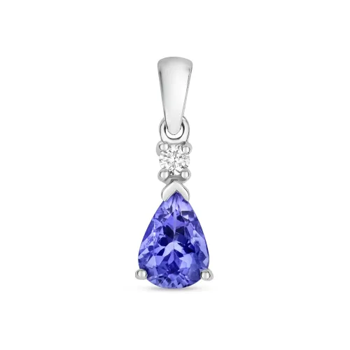 Tanzanite Pendant Pear Shaped 7X5mm 9ct White Gold